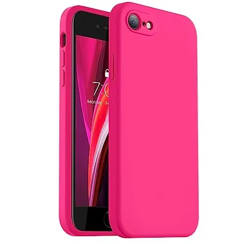 Vooii iPhone 11 Pro g‘ilofi bilan mos, [Yassi qirralar] [Kamera himoyasi] [Yumshoq tirnalishga qarshi mikrofiber astar] bilan yangilangan suyuq silikon, iPhone 11 Pro 5.8 dyuym uchun telefon g‘ilofi - To‘q pushti 