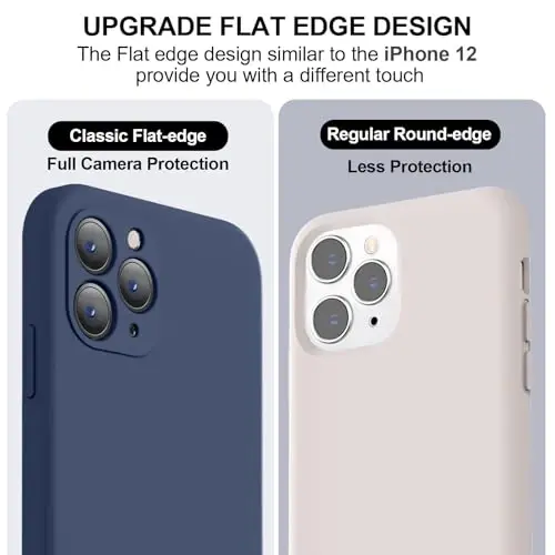 Vooii iPhone 11 Pro Kılıf ile Uyumlu, [Düz Kenarlar] [Kamera Koruması] [Yumuşak Çizilmez Mikrofiber Astar] ile Yükseltilmiş Sıvı Silikon, iPhone 11 Pro 5.8 inç için Telefon Kılıfı - Lacivert - 3