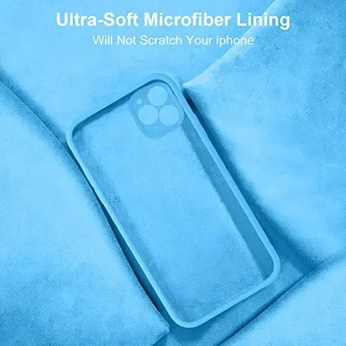 Vooii iPhone 11 Pro Max bilan mos keladi, [Yassi qirralar] [Kamera himoyasi] [Yumshoq tirnalishga qarshi mikrofiber astar] bilan yangilangan suyuq silikon iPhone 11 Pro Max uchun telefon qutisi - Moviy - 6