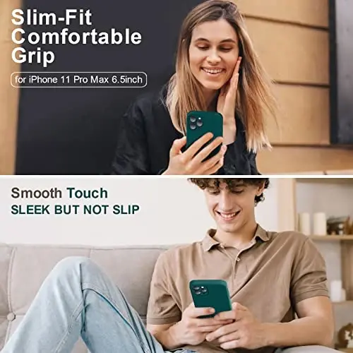 Vooii iPhone 11 Pro Max Case bilan mos keladi, yangilangan suyuq silikon [Yassi qirralar] [Kamera himoyasi] [Yumshoq tirnalishga qarshi mikrofiber astar] iPhone 11 Pro Max uchun telefon qutisi - Teal - 2