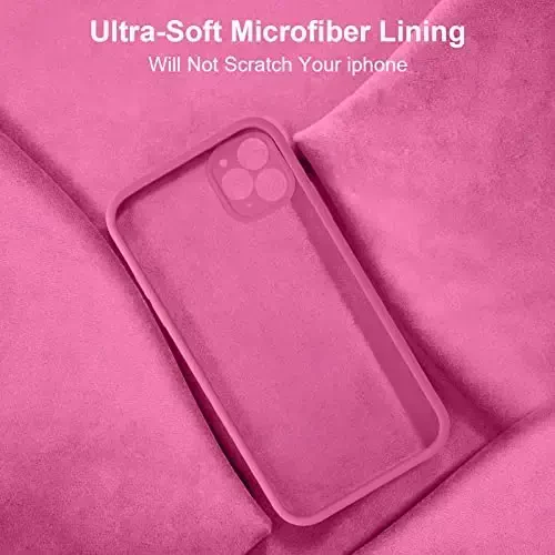 Vooii iPhone 11 Pro Max g‘ilofi bilan mos keladi, [Yassi qirralar] [Kamera himoyasi] [Yumshoq tirnalishga qarshi mikrofiber astar] bilan yangilangan suyuq silikon, iPhone 11 Pro Max uchun telefon g‘ilofi - Pitaya - 6