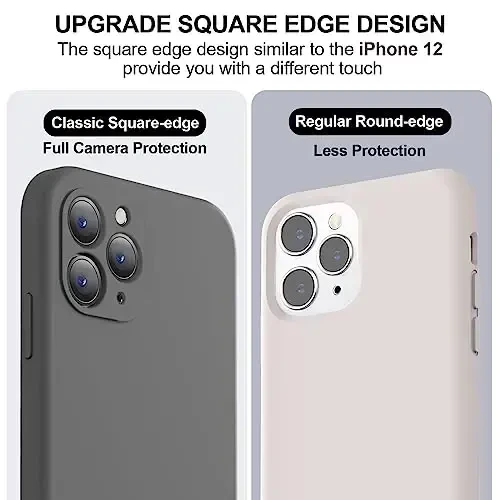 Vooii iPhone 11 Pro Max uchun g'ilof bilan mos keladi, yangilangan suyuq silikon [Yassi qirralar] [Kamera himoyasi] [Yumshoq tirnalishga qarshi mikrofiber astar] iPhone 11 Pro Max uchun telefon g'ilofi - To'q kulrang - 3