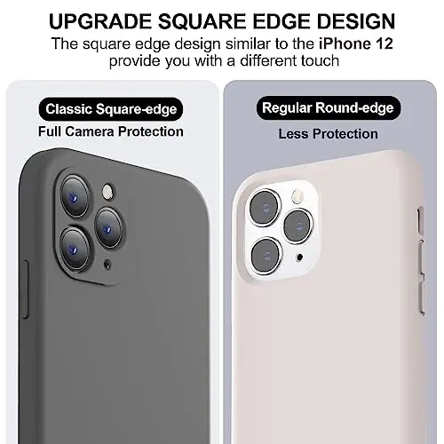 Vooii iPhone 11 Pro Max uchun g'ilof bilan mos keladi, yangilangan suyuq silikon [Yassi qirralar] [Kamera himoyasi] [Yumshoq tirnalishga qarshi mikrofiber astar] iPhone 11 Pro Max uchun telefon g'ilofi - To'q kulrang - 3