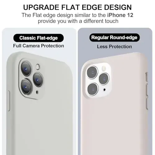 Vooii iPhone 11 Pro Max uchun g'ilofi bilan mos keladi [Yumshoq tirnalishga qarshi mikrofiber astar] [Kamera himoyasi] [Yassi qirralar] iPhone 11 Pro Max uchun yangilangan suyuq silikon telefon g'ilofi - Tosh - 3