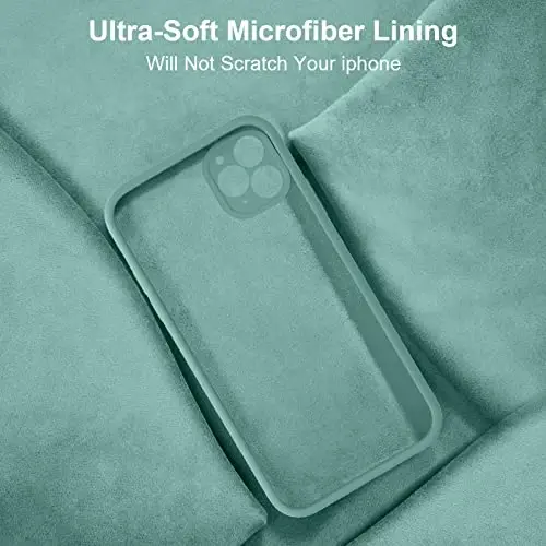 Vooii iPhone 11 Pro Max uchun mos keladigan g'ilof, [Yassi qirralar] [Kamera himoyasi] [Yumshoq tirnalishga qarshi mikrofiber astar] bilan yangilangan suyuq silikon iPhone 11 Pro Max uchun telefon g'ilofi - qarag'ay yashili - 6