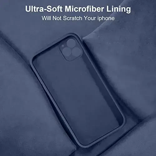 Vooii iPhone 11 Pro Max uchun mos keladigan g‘ilof, [Yassi qirralar] [Kamera himoyasi] [Yumshoq tirnalishga qarshi mikrofiber astar] bilan yangilangan suyuq silikon, iPhone 11 Pro Max uchun telefon g‘ilofi - To‘q ko‘k - 6