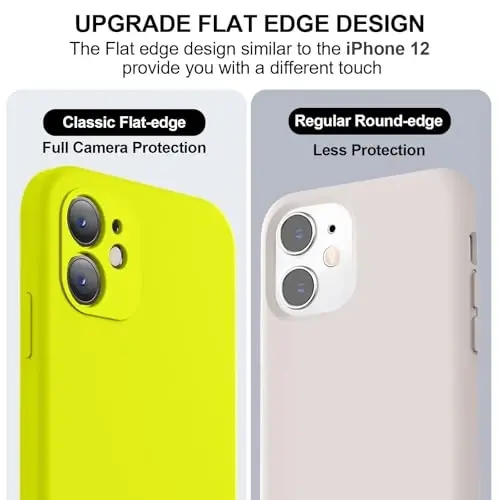 Vooii iPhone 11 uchun g'ilof bilan mos keladi, yangilangan suyuq silikon [Yassi qirralar] [Kamera himoyasi] [Yumshoq tirnalishga qarshi mikrofiber astar] iPhone 11 6.1 dyuym uchun telefon g'ilofi - Neon limon - 3