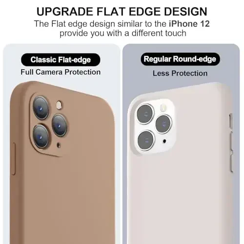 Vooii iPhone 11 uchun g‘ilof bilan mos, [Yassi qirralar] [Kamera himoyasi] [Yumshoq tirnalishga qarshi mikrofiber astar] bilan yangilangan suyuq silikon, iPhone 11 6.1 dyuym uchun telefon g‘ilofi - Och jigarrang - 3