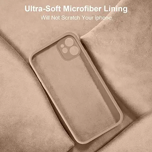 Vooii iPhone 11 uchun g‘ilof, yangilangan suyuq silikon [Yassi qirralar] [Kamera himoyasi] [Yumshoq tirnalishga qarshi mikrofiber astar] iPhone 11 6.1 dyuym uchun telefon g‘ilofi - Och jigarrang - 6
