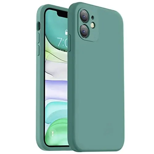 Vooii iPhone 11 uchun g‘ilof, yangilangan suyuq silikon [Yassi qirralar] [Kamera himoyasi] [Yumshoq tirnalishga qarshi mikrofiber astar] iPhone 11 6.1 dyuym uchun telefon g‘ilofi - qarag‘ay yashil - 1