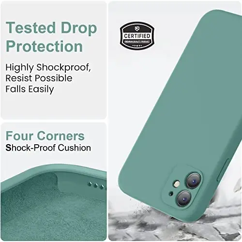 Vooii iPhone 11 uchun g‘ilof, yangilangan suyuq silikon [Yassi qirralar] [Kamera himoyasi] [Yumshoq tirnalishga qarshi mikrofiber astar] iPhone 11 6.1 dyuym uchun telefon g‘ilofi - qarag‘ay yashil - 5