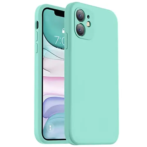 Vooii iPhone 11 uchun g‘ilofga mos keladi, [Yassi qirralar] [Kamera himoyasi] [Yumshoq tirnalishga qarshi mikrofiber astar] bilan yangilangan suyuq silikon, iPhone 11 6.1 dyuym uchun telefon g‘ilofi - Dengiz ko‘ki - VOOII (1)