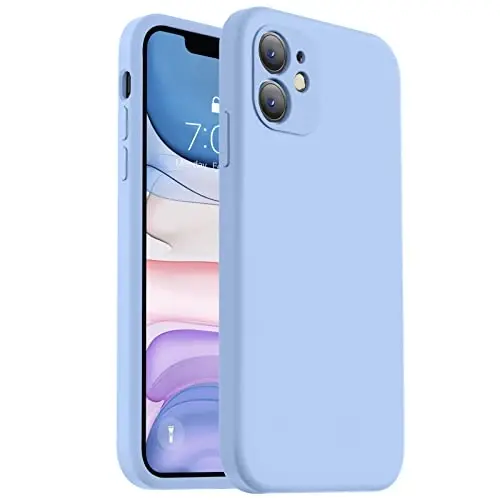Vooii iPhone 11 uchun gʻilofi bilan mos keladi, yangilangan suyuq silikon [Yassi qirralar] [Kamera himoyasi] [Yumshoq tirnalishga qarshi mikrofiber qoplamasi] iPhone 11 6.1 dyuym uchun telefon gʻilofi - Ochiq koʻk 