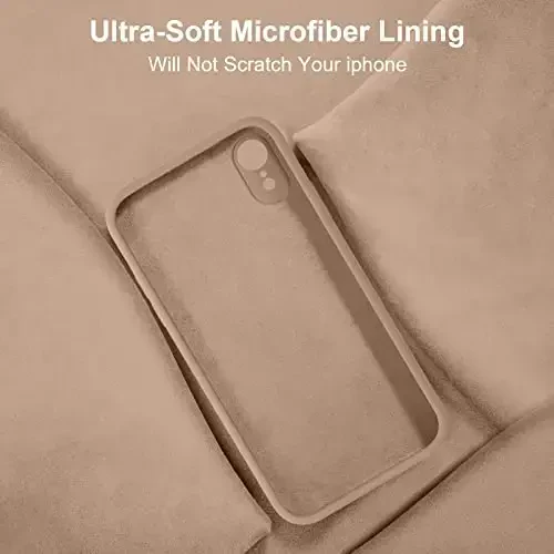 Vooii iPhone 11 uchun g'ilofi, yangilangan suyuq silikon [Yassi qirralar] [Kamera himoyasi] [Yumshoq tirnalishga qarshi mikrofiber astar] iPhone 11 6.1 dyuym uchun telefon g'ilofi - Och jigarrang - 6