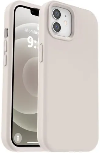 Vooii iPhone 12 Case/iPhone 12 Pro Case bilan mos keladi, Suyuq silikon yangilanishi [Yumshoq tirnalishga qarshi mikrofiber astar] [Zarbga chidamli tushishdan himoya] Telefon qutisi 6.1 dyuym - Tosh 