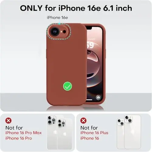 Vooii iPhone 12 Case/iPhone 12 Pro Case bilan mos, suyuq silikon yangilanishi [Yumshoq tirnalishga qarshi mikrofiber astar] [zarbga chidamli tushishdan himoya] Telefon qutisi 6,1 dyuym - Caramel - 5