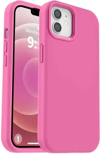 Vooii iPhone 12 Case/iPhone 12 Pro Case bilan mos, Suyuq Silikon Yangilash [Yumshoq Tirnalishga qarshi Mikrofiber Astar] [Zarbga chidamli tushishdan himoya] Telefon G'ilofi 6.1 dyuym - Pitaya 