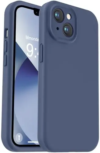 Vooii iPhone 13 g‘ilofi bilan mos keladi, suyuq silikon yangilanishi [Kamera himoyasi] [Yumshoq tirnalishga qarshi mikrofiber astar] iPhone 13 6.1 dyuym uchun zarbga chidamli telefon g‘ilofi - to‘q ko‘k 