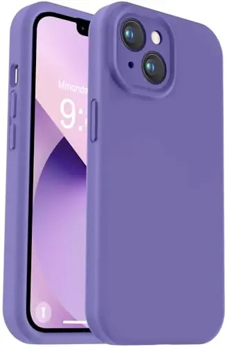 Vooii Compatible with iPhone 13 Case, Liquid Silicone Upgrade [Camera Protection] [Soft Anti-Scratch Microfiber Lining] Shockproof Phone Case for iPhone 13 6.1 inch - Iris 