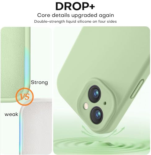 Vooii Compatible with iPhone 13 Case, Liquid Silicone Upgrade [Camera Protection] [Soft Anti-Scratch Microfiber Lining] Shockproof Phone Case for iPhone 13 6.1 inch - Matcha - 4