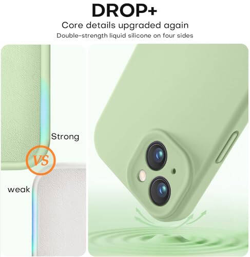 Vooii Compatible with iPhone 13 Case, Liquid Silicone Upgrade [Camera Protection] [Soft Anti-Scratch Microfiber Lining] Shockproof Phone Case for iPhone 13 6.1 inch - Matcha - 4