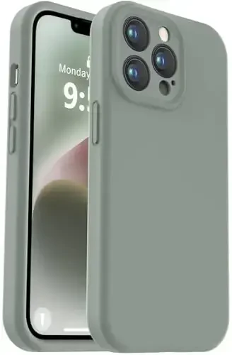 Vooii iPhone 13 Pro Max g‘ilofi bilan mos keladi, suyuq silikon yangilanishi [Kamera himoyasi] [Yumshoq tirnalishga qarshi mikrofiber astar] iPhone 13 Pro Max 6.7 dyuym uchun zarbga chidamli telefon g‘ilofi - Calke Green - 1