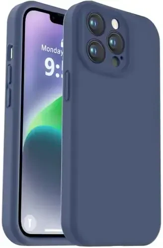 Vooii iPhone 13 Pro Max uchun g‘ilof bilan mos, suyuq silikon yangilanishi [Kamera himoyasi] [Yumshoq tirnalishga qarshi mikrofiber astar] iPhone 13 Pro Max 6.7 dyuym uchun zarbga chidamli telefon g‘ilofi - to‘q ko‘k 