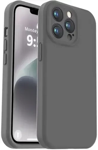 Vooii iPhone 13 Pro Max uchun g‘ilofga mos keladi, suyuq silikon yangilanishi [Kamera himoyasi] [Yumshoq tirnalishga qarshi mikrofiber astar] iPhone 13 Pro Max 6.7 dyuym uchun zarbga chidamli telefon g‘ilofi - To‘q kulrang - 1