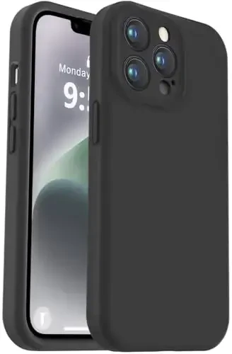 Vooii iPhone 13 Pro uchun g‘ilof bilan mos keladi, suyuq silikon yangilanishi [Kamera himoyasi] [Yumshoq tirnalishga qarshi mikrofiber astar] iPhone 13 Pro 6.1 dyuym uchun zarbga chidamli telefon g‘ilofi - Qora 