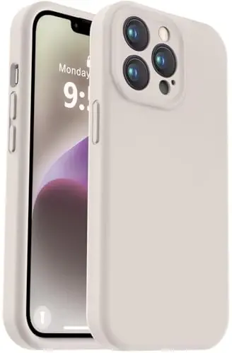 Vooii iPhone 13 Pro uchun mos keladigan g'ilof, suyuq silikon yangilanishi [Kamera himoyasi] [Yumshoq tirnalishga qarshi mikrofiber astar] iPhone 13 Pro 6.1 dyuym uchun zarbaga chidamli telefon g'ilofi - Tosh - VOOII