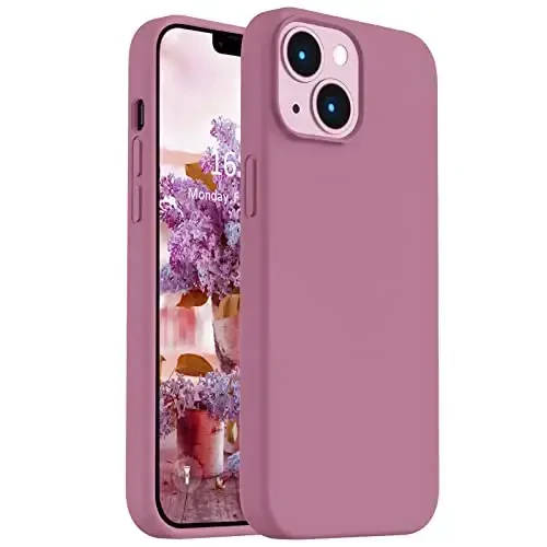 Vooii iPhone 14 g‘ilofi bilan mos, [Ipakdek teginishli Premium Suyuq Silikon] [Yumshoq Chizishga qarshi Mikrofiber Astar], iPhone 14 uchun Ultra Yupqa Zarbadan himoya qiluvchi g‘ilof - Lavanda Binafsha - 1