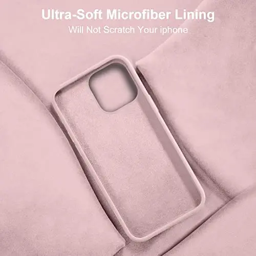 Vooii iPhone 14 G'ilofi bilan mos keladi, [Ipakdek teginish Premium Suyuq Silikon] [Yumshoq Tirnalishga Qarshi Mikrofiber Astar], iPhone 14 uchun Ultra Yupqa Zarbadan Himoya Qiluvchi G'ilof - Pushti Qum - 6