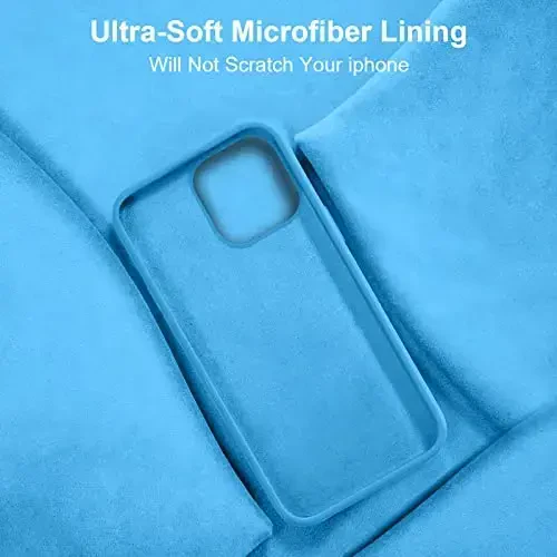 Vooii iPhone 14 g'ilofi bilan mos keladi, [Ipakdek teginish Premium suyuq silikon] [Yumshoq tirnalishga qarshi mikrofiber astar], iPhone 14 uchun ultra yupqa zarbga chidamli himoya g'ilofi - Moviy - 6