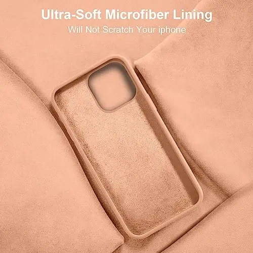 Vooii iPhone 14 g‘ilofi bilan mos keladi, [Ipakdek teginishli premium suyuq silikon] [Yumshoq tirnalishga qarshi mikrofiber astar], iPhone 14 uchun ultra yupqa zarbga chidamli himoya g‘ilofi - Cantaloupe 