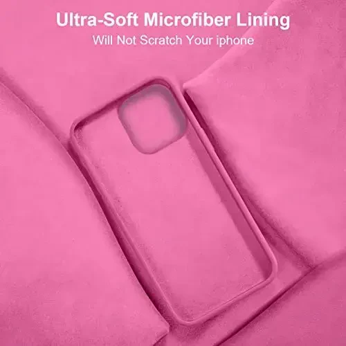 Vooii iPhone 14 g'ilofi bilan mos,[Ipakdek teginish Premium Suyuq Silikon] [Yumshoq chizishga qarshi Mikrofiber Astar], iPhone 14 uchun o'ta ingichka zarbga chidamli himoya g'ilofi - Pitaya - 6
