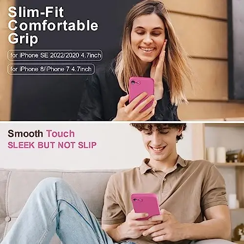 Vooii iPhone 14 g'ilofi bilan mos,[Ipakdek teginish Premium Suyuq Silikon] [Yumshoq chizishga qarshi Mikrofiber Astar], iPhone 14 uchun o'ta ingichka zarbga chidamli himoya g'ilofi - Pitaya - 2