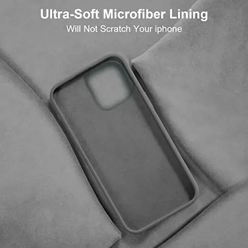 Vooii Compatible with iPhone 14 Case,[Silky Touch Premium Liquid Silicone] [Soft Anti-Scratch Microfiber Lining], Ultra Slim Shockproof Protective Case for iPhone 14 - Dark Grey - 1