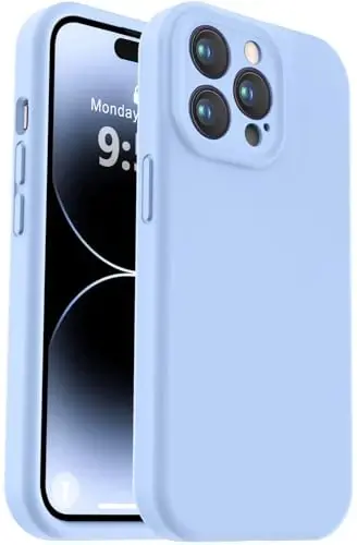 Vooii iPhone 14 Pro g'ilofi bilan mos keladi, suyuq silikon yangilanishi [Kamera himoyasi] [Yumshoq tirnalishga qarshi mikrofiber astar] iPhone 14 Pro 6.1 dyuym uchun zarbga chidamli telefon g'ilofi - Moviy - 1