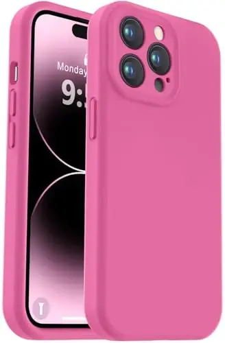 Vooii iPhone 14 Pro g‘ilofi bilan mos, suyuq silikon yangilanish [Kamera himoyasi] [Yumshoq tirnalishga qarshi mikrofiber astar] iPhone 14 Pro 6,1 dyuym uchun zarbga chidamli telefon g‘ilofi - Pitaya 