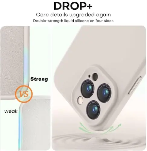 Vooii Compatible with iPhone 14 Pro Max Case, Liquid Silicone Upgrade [Camera Protection] [Soft Anti-Scratch Microfiber Lining] Shockproof Phone Case for iPhone 14 Pro Max 6.7 inch - Stone - 4