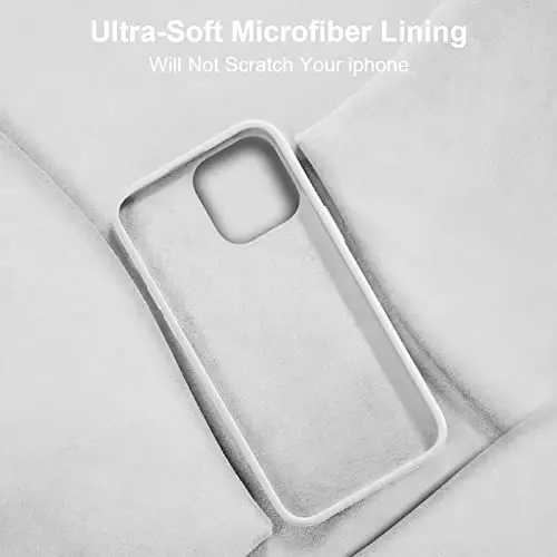 Vooii iPhone 14 uchun g'ilof bilan mos keladi, [Ipakdek teginish Premium Suyuq Silikon] [Yumshoq Chizishga qarshi Mikrofiber Astar], iPhone 14 uchun Ultra Yupqa Zarbadan himoya qiluvchi g'ilof - Oq - 6