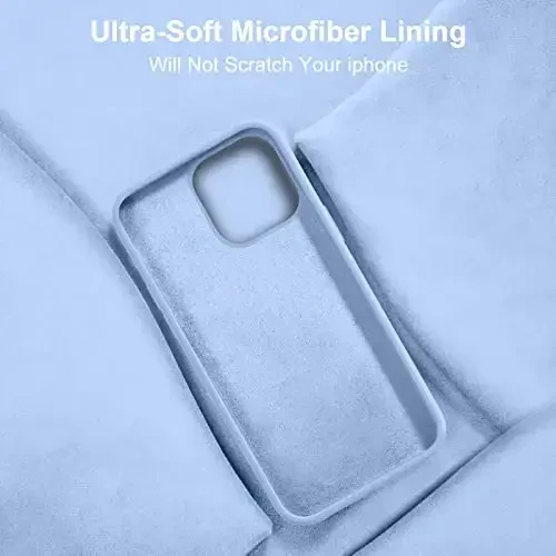 Vooii iPhone 14 uchun g‘ilof bilan mos,[Ipakdek teguvchi premium suyuq silikon] [Yumshoq tirnalishga qarshi mikrofiber astar], iPhone 14 uchun ultra yupqa zarbga chidamli himoya g‘ilofi - Ochiq ko‘k - 6