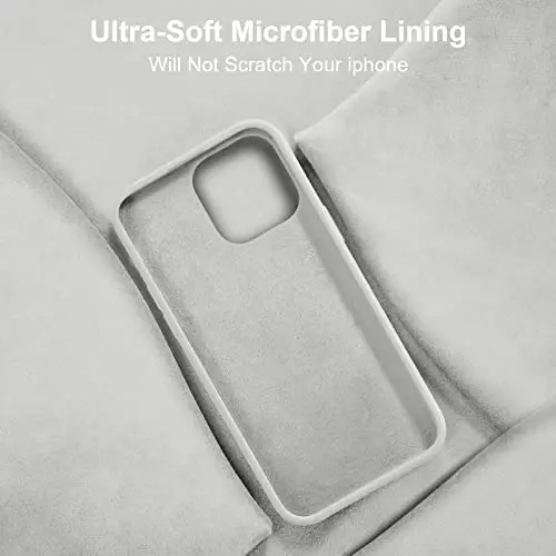 Vooii iPhone 14 Uyumlu Kılıf, [İpeksi Dokunuşlu Premium Sıvı Silikon] [Yumuşak Çizilmez Mikrofiber Astar], iPhone 14 için Ultra İnce Darbeye Dayanıklı Koruyucu Kılıf - Taş Grisi 