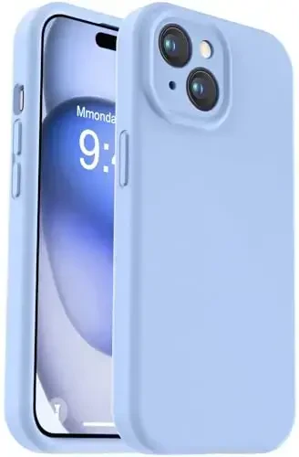 Vooii iPhone 15 Plus uchun g'ilofga mos keladi, suyuq silikon [kuchaytirilgan kamera himoyasi] [yumshoq tirnalishga qarshi mikrofiber astar] iPhone 15 Plus 6,7 dyuym uchun zarbga chidamli telefon g'ilofi - och ko'k - 1