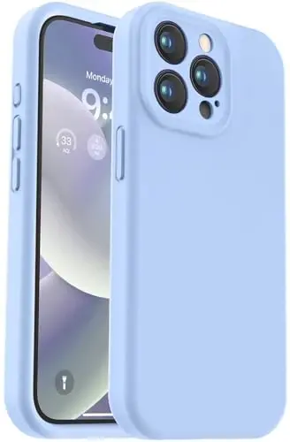 Vooii Compatible with iPhone 15 Pro Case, Upgrade Defender Liquid Silicone, [Camera Protection] [Soft Anti-Scratch Microfiber Lining] Shockproof Phone Case for iPhone 15 Pro 6.1 inch - Light Blue - 1