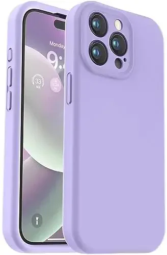 Vooii Compatible with iPhone 15 Pro Case, Upgrade Liquid Silicone, [Enhanced Camera Protection] [Soft Anti-Scratch Microfiber Lining] Shockproof Phone Case iPhone 15 Pro 6.1 inch - Light Purple - VOOII