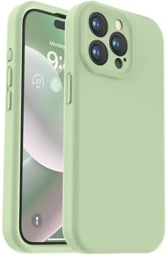 Vooii iPhone 15 Pro Max uchun mos keladigan g'ilof, yangilangan premium silikon, [Kamera himoyasi] [Yumshoq tirnalishga qarshi mikrofiber astar] iPhone 15 Pro Max 6.7 dyuym uchun zarbaga chidamli telefon g'ilofi - Matcha - VOOII