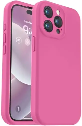 Vooii iPhone 15 Pro Max uchun mos keladigan g'ilof, yangilangan premium silikon, [Kamera himoyasi] [Yumshoq tirnalishga qarshi mikrofiber astar] iPhone 15 Pro Max 6.7 dyuym uchun zarbaga chidamli telefon g'ilofi - Pitaya 