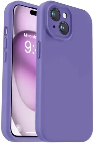 Vooii iPhone 15 uchun g‘ilof bilan mos keladi, Defender suyuq silikonini yangilang, [Kamera himoyasi kuchaytirilgan] [Yumshoq tirnalishga qarshi mikrofiber astar] iPhone 15 6.1 dyuym uchun zarbga chidamli telefon g‘ilofi - Iris - 1