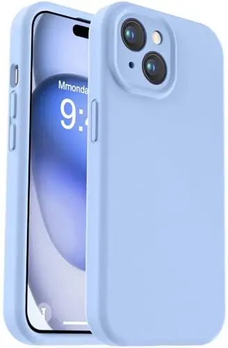 Vooii iPhone 15 uchun g‘ilof bilan mos keladi, Defender suyuq silikonni yangilash, [Kamera himoyasi kuchaytirilgan] [Yumshoq tirnalishga qarshi mikrofiber astar] iPhone 15 6.1 dyuym uchun zarbga chidamli telefon g‘ilofi - Ochiq moviy - 1